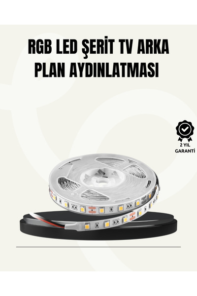 renklime TV Arkası LED Şerit Işık Otomatik Açma Kapama Özellikli 2mt