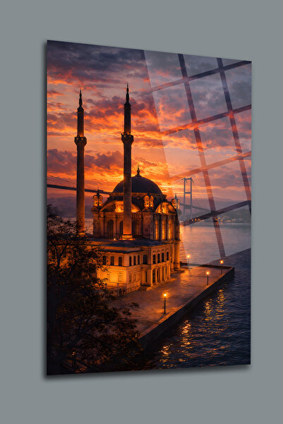 glassartdesign Γυάλινος πίνακας ζωγραφικής του Τζαμιού Ορτακόγι - Θρησκευτικό...