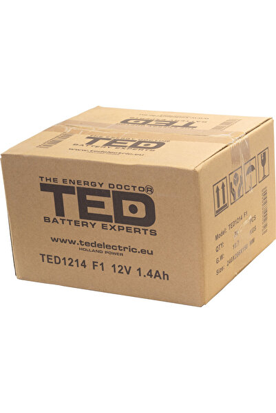 TED Electric Acumulator Stationar AGM VRLA Etans 12V 1.4A F1 T1, Dimensiuni 97mm x 43mm x h52mm