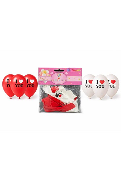 ENG PARTİ DÜNYASI 10 Pieces I Love You Printed Balloon Set – Romantic Party a...