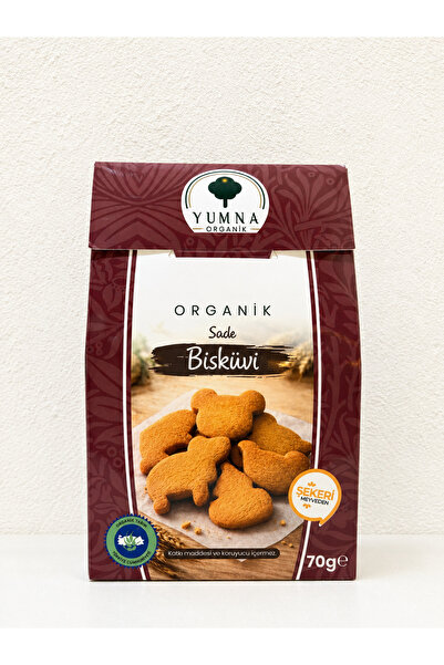 Yumna Organik Organik Sertifikalı Sade Şekilli Bisküvi Katkısız 70Gr.