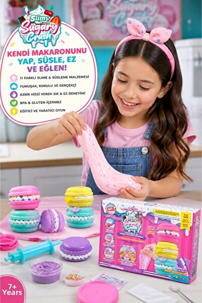 TOYFEST Slimy Sugary Crush Macaron Slime Set DIY Macaron Making Toy Asmr Scen...