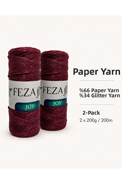 shcen Feza Joy Брокатна хартиена прежда, комплект от 2 броя, 200гр 200м – Пре...