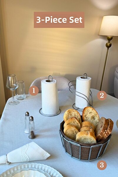 Edora Home Set of 3 Matte Silver Swan Napkin Holder Upright Paper Towel Holde...