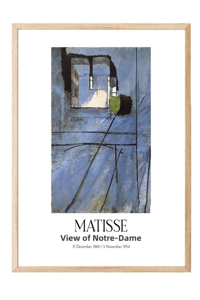 Postifull Matisse - View of Notre-Dame, Wooden Framed Painting, Art Series No...