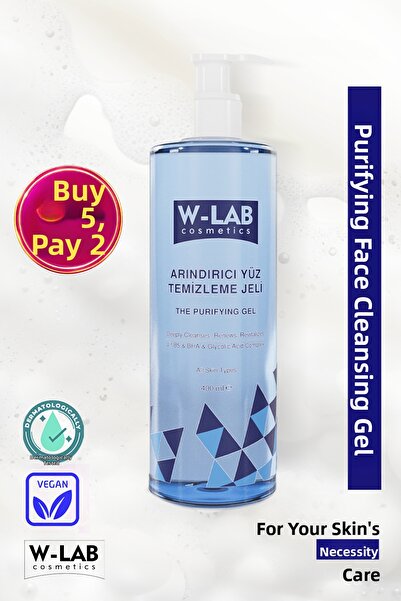 W-Lab Cosmetics 400 ml Purifying Facial Cleansing Gel