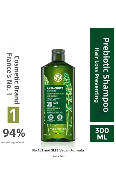 Yves Rocher Strengthening Prebiotic Shampoo 300 ml Anti-Hair Loss Revitalizing