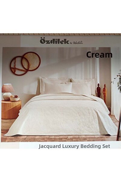 Özdilek Rf -Krem- Jakar Lux (Z) Tek Kişilik Pique Set (2 Pillowcases)