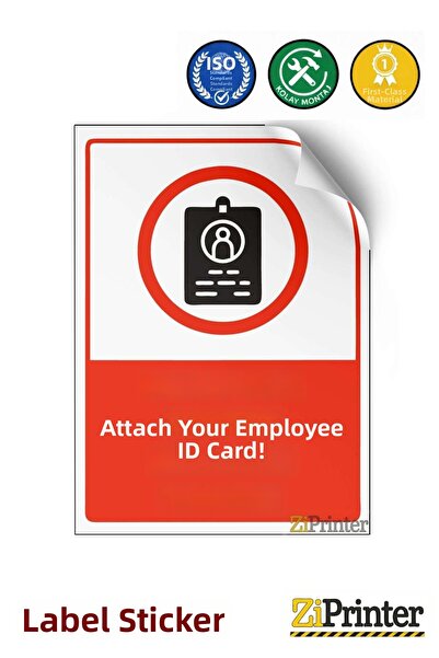 ZiPrinter Insert Your Staff Introduction Card! Isg Warning Sign Sticker 15X21 cm