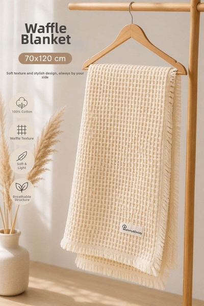 dinamik çocuk Waffle blanket 70cmx120cm baby tasseled 100% cotton breathable ...