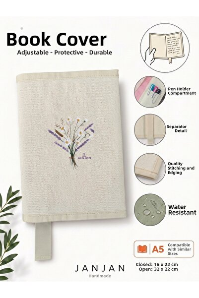JANJAN Natural Fabric Book Cover,Washable Book Cover,Book Protector,32X22 cm ...
