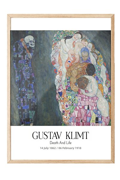 Postifull Gustav Klimt - Death and Life, Wooden Framed Painting, Art Series N...