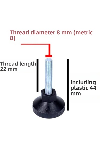 Yıldızan TAMGÜN Picior de mobilier cu cap din plastic, pentru unități de mobi...