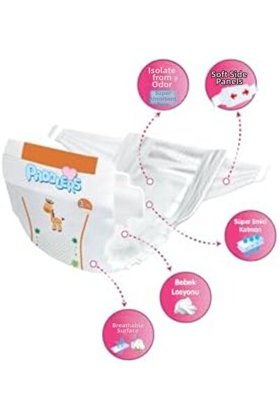 Yıldızan Terra Organik Baby Diaper Size 3 Midi (4-9 kg) 280 Pieces – Extra Se...