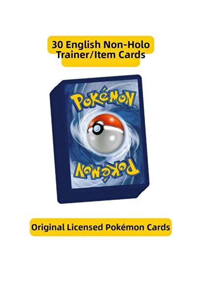 Pokemon TCG 30 قطعة من بطاقات التدريب الإنجليزية غير المرخصة من نوع هولو/بطاق...