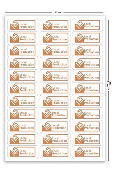 hapshoe Self-Adhesive 330 Pieces Orange Domestic Production Labels