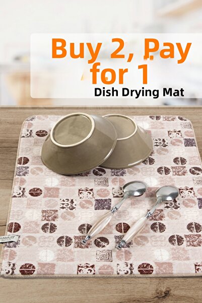HAMUR Dish Drying Mat 42x50 Cm Pad Drying Cloth Cover Mf-067
