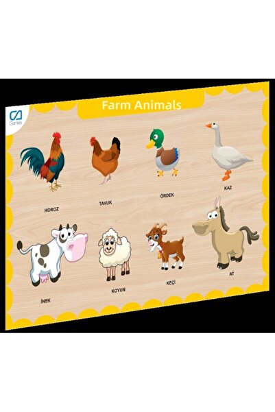 CA Games Caahs-3211 Wooden Farm Animals Find-And-Place Game – Explore the Far...