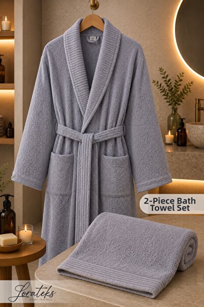 Lorateks Lavinia |   Set de halate de baie din bumbac, unisex, din 2 piese | ...