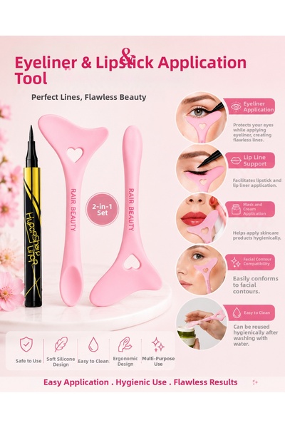 RAİR BEAUTY Eyeliner and Eyeliner, Lipstick Pulling Tool Double Set