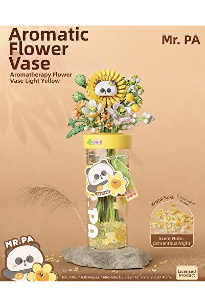 Buldug Panda and Sunflower Themed Room Scented Vase 638 Piece Lego Set-Block ...