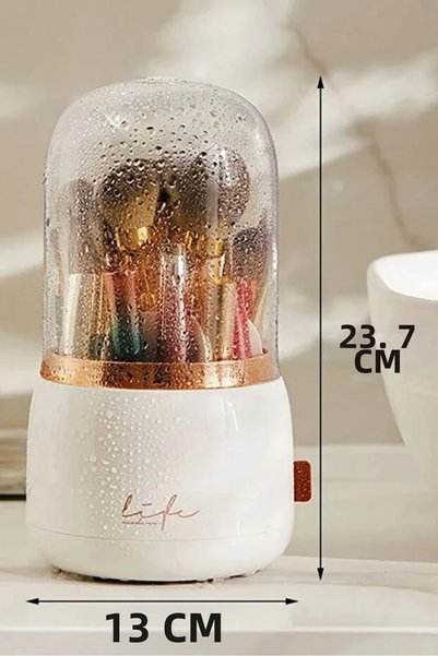 ORVİCA Stylish New Generation Covered 360 Rotatable Stand Brush Cosmetic Makeup Organizer