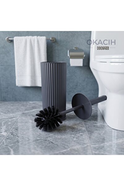 okacih فرشاة مرحاض عصرية بخطوط عمودية - فرشاة مرحاض فاخرة للحمام