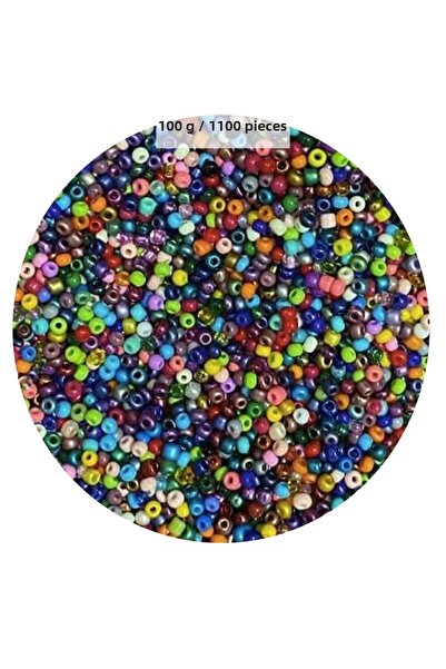 USLUCAN ALIŞVERİŞ Mixed Color 4 mm Approx 1100Pcs / 100 Grams Glass Beads Nee...
