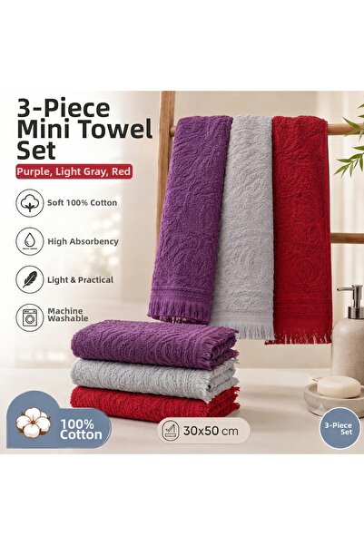 Vivesta Home Set de 3 mini prosoape 30x50 cm Prosoape de bumbac Prosoape de b...
