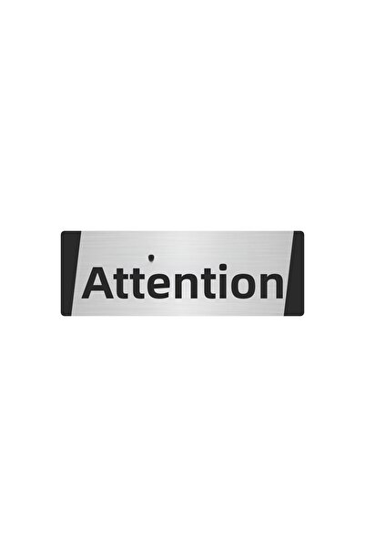 Özarslan Dizayn Attention Metal Warning Sign 5X20 cm Silver Color