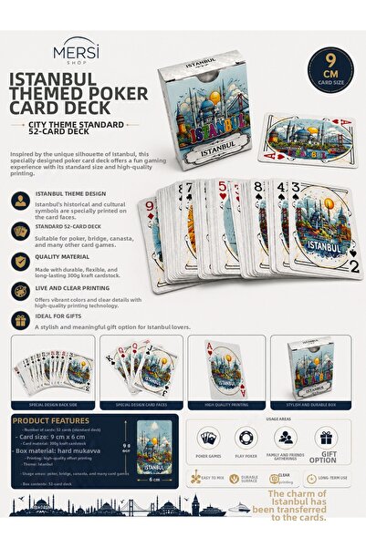 Mersi SHOP Istanbul Themed Playing Card Alk5659 |   Collectible Standard Play...