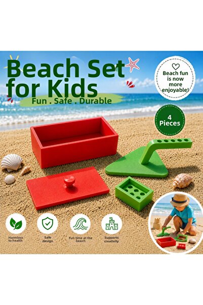 VOLOYAS 4-Piece Children's Beach Set – Sand Castle Building Set – Beach Toys ...