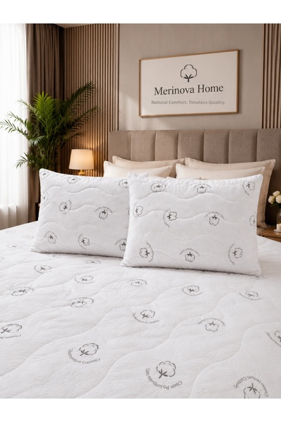 Merinova Home Merinova Double Comfort Καπιτονέ Βαμβακερό Σετ Μαξιλαριών 50x70...