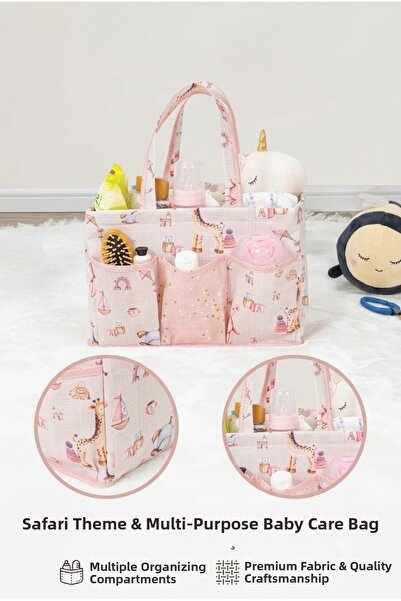Sowo Home Baby Care Bag Fabric. Multi-Compartment Portable Newborn Diaper Org...