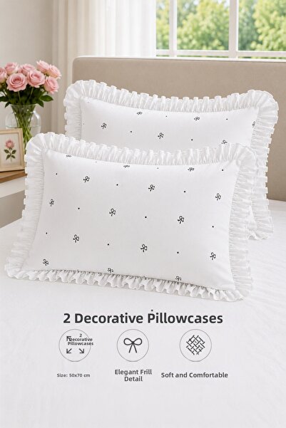 Uçkan home 2-Pack Cotton Ruffled Pillowcases 50X70