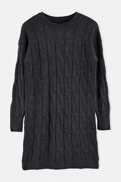 Trendyol Collection Anthracite Hair Weave Mini Mini Knitwear Crew Neck Knitwe...