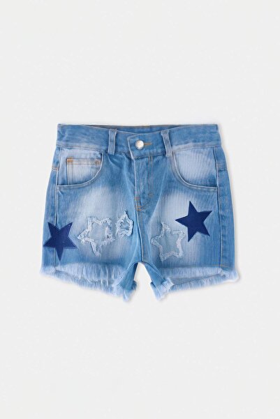 TRENDYOLKIDS Blue Girl's Denim Shorts