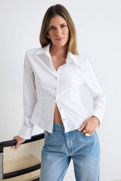 Trendyol Collection قميص أبيض TWOAW27GO00063