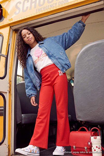 TRENDYOLKIDS Rote, schlichte Strickleggings TKDAW27TA00001