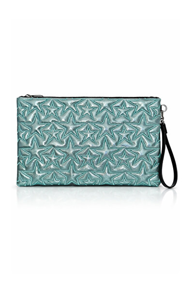 Ecrou Τσάντα Clutch & Portfolio σε Baby Blue με αστεράτο σχέδιο και αποσπώμεν...