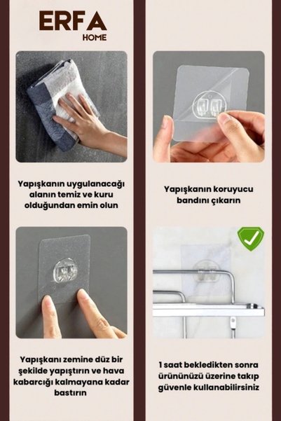 ERFAHOME Adhesive Bathroom Shelf Matte Black