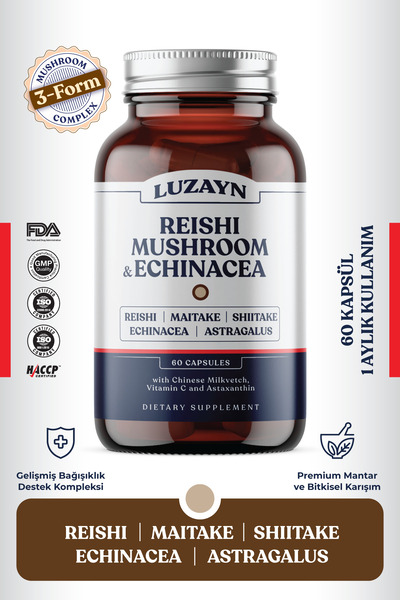 LUZAYN Reishi, Maitake, Shiitake, Mushroom ( Zenginleştirilmiş Kompleks) & As...