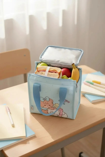 Miniso Mikko Lisanslı Mavi Renkli Isı Yalıtımlı Atıştırmalık ve Yiyecek Çanta...