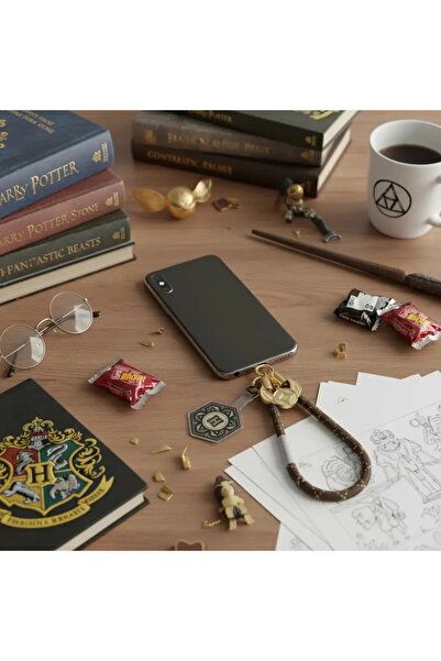 Harry Potter Lisanslı Golden Snitch Metal Rozetli Telefon İpi