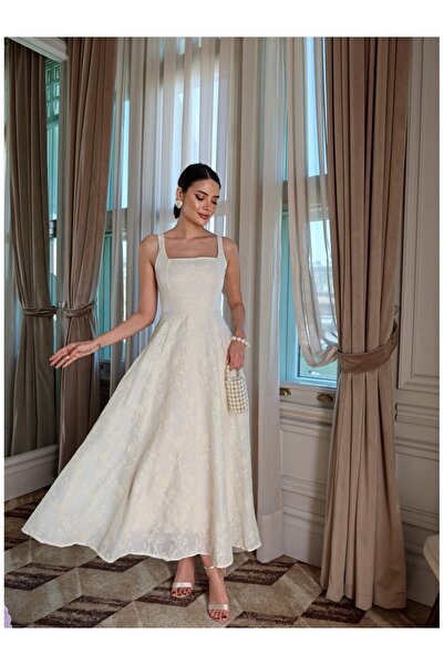 ESRAHELVACI Rochie maxi cu bretele căptușite cu modele florale