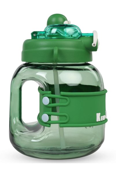 Vagonlife Single Cover, Dual Use, Comfortable Drinking with Straw, 1000 ml Children's Water Bottle with Neck Strap