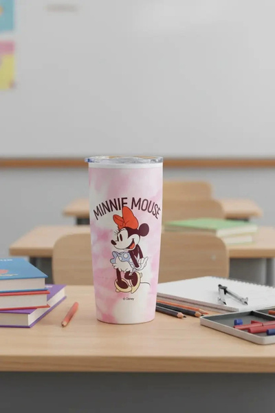 Miniso Minnie Mouse Lisanslı Batik Desenli Paslanmaz Çelik Bardak - 860 ml