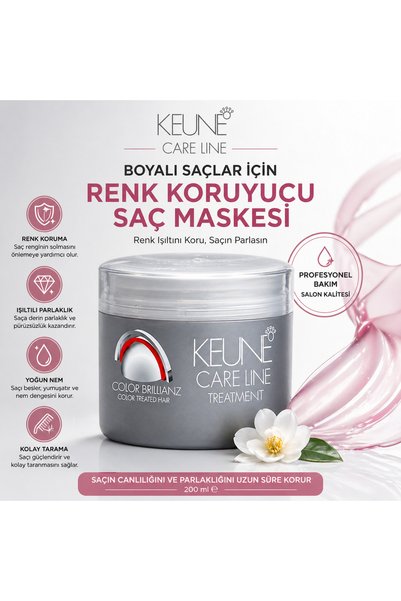 Keune Care Line Color Brillianz Hair Mask 200 ml |   Color Protecting & Shine-Enhancing Professional Care for Colored Hair