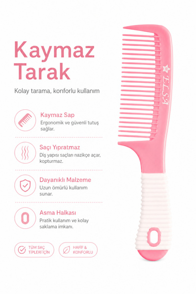 ELSA Επαγγελματική Αντιολισθητική Χτένα 1058, για Υγρή & Στεγνή Χρήση, Χτένα ...