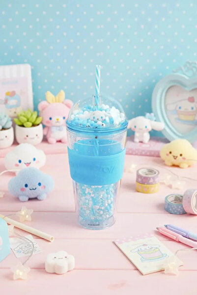 Miniso Sanrio Lisanslı Cinnamoroll Parti Serisi Pipetli Plastik Şişe – 600 ml...